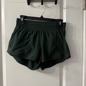 Lululemon Forest (legacy” Green Hotty Hot Shorts size 6